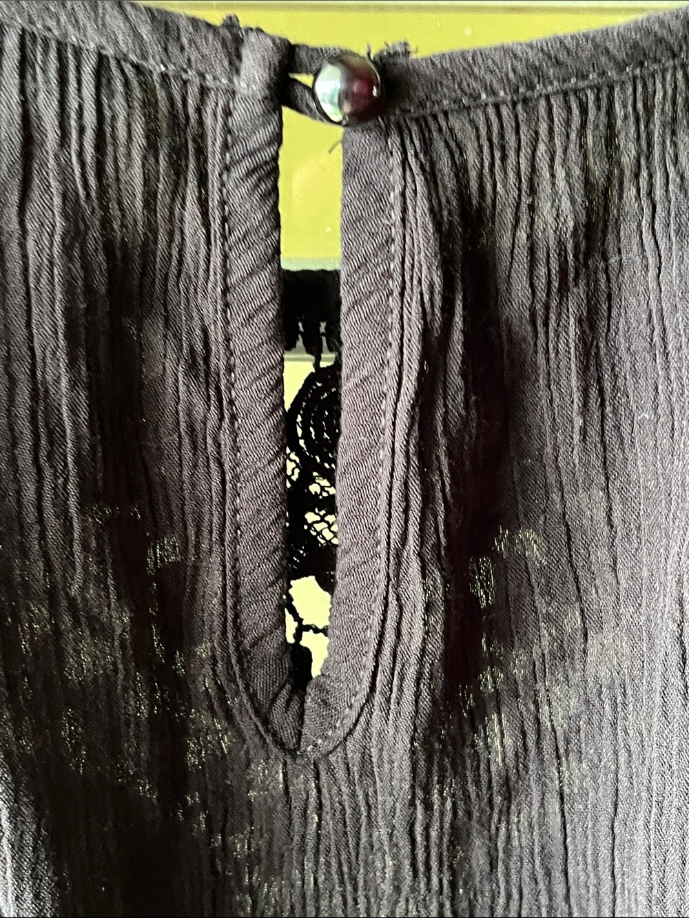 No Boundaries Black Crochet Yoke Halter Camisole - Picture 5 of 7